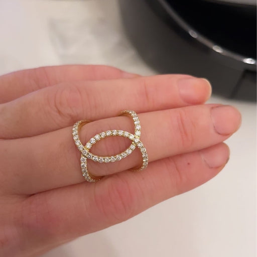 Open Interlocking Diamond Ring