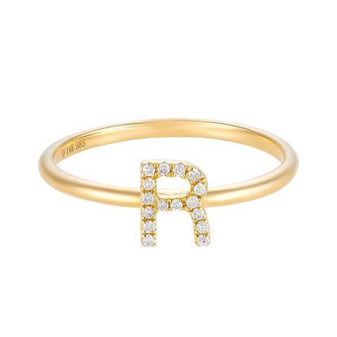 Personalized Diamond Letter Initial Ring